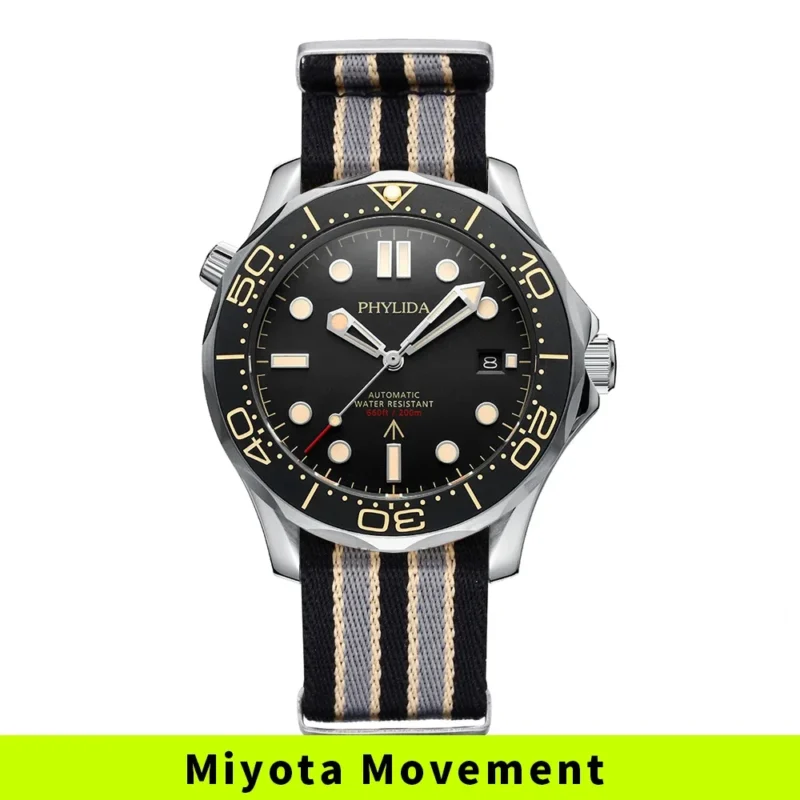 Professional Automatic Dive Watch with Sapphire Crystal and Mesh Bracelet 200M Water Resistant - Image 9