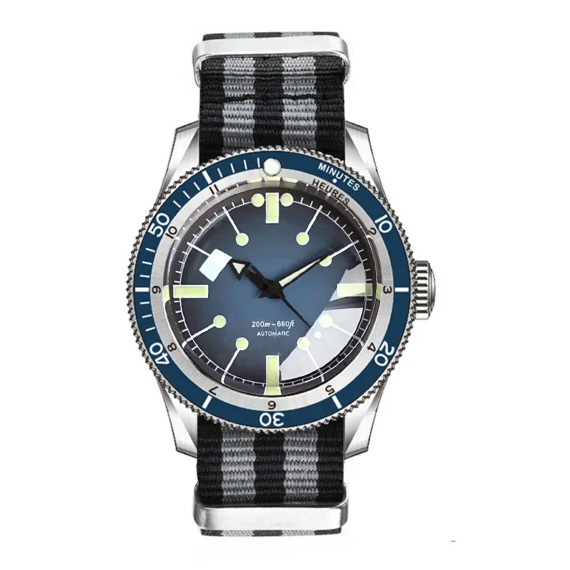 Professional Automatic Dive Watch with NH35 Movement, Sapphire Crystal and Nylon Strap - Image 11