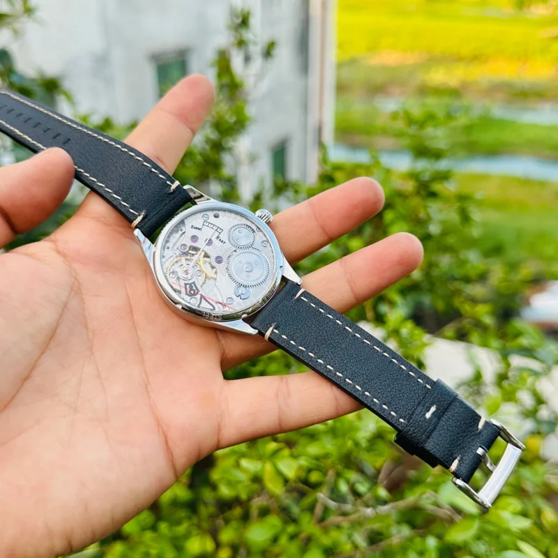 Premium Micro Rotor Manual Wind Watch with Stainless Steel Case and Arabic Numerals - Image 6