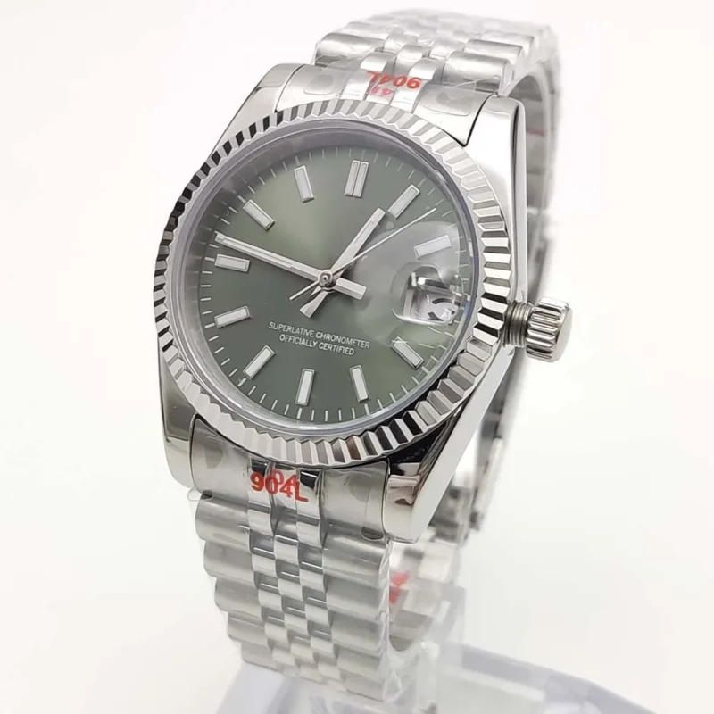 Classic Men's Automatic 36mm Watch with Luminous Dial and Stainless Steel Bracelet - Image 3