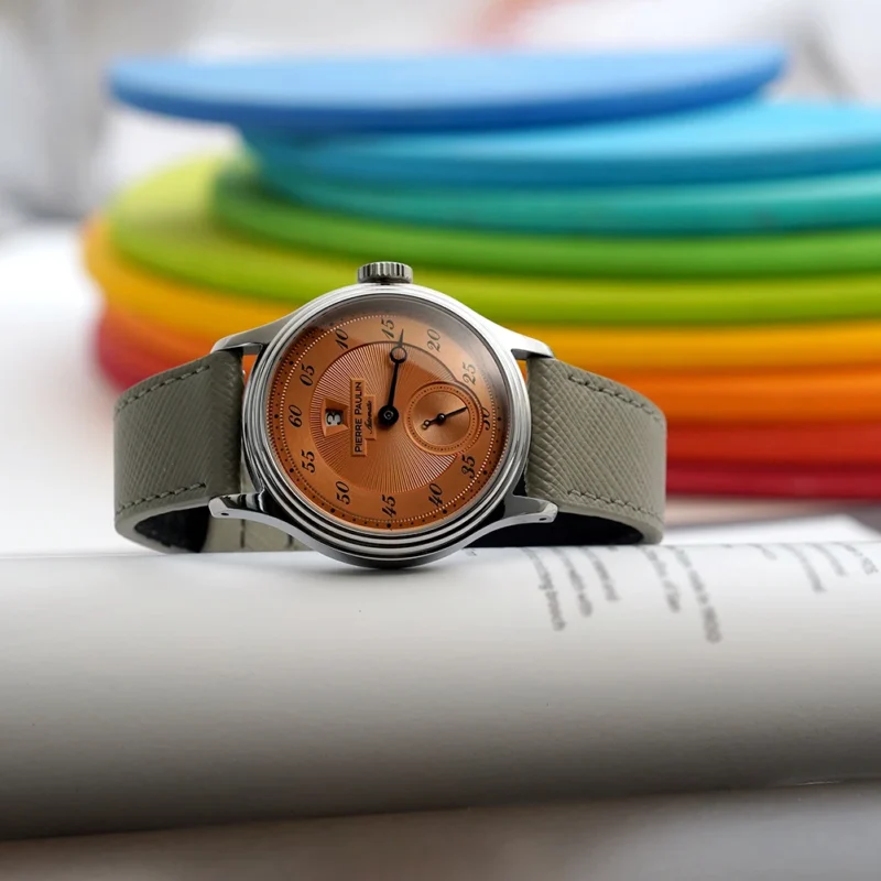 Vintage Jumping Hour Automatic Watch with Salmon Dial and Bonklip Bracelet - Image 23