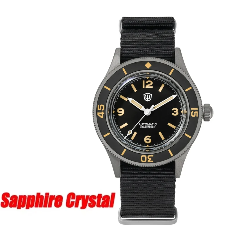 50-Fathoms Professional Dive Automatic Watch with Sapphire Crystal and Nylon Strap - Image 11