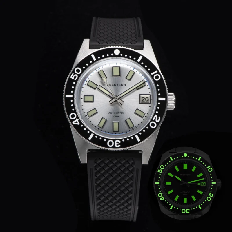 SEESTERN 62MAS Professional Dive Automatic Watch with Sapphire Crystal and Rubber Strap - Image 15