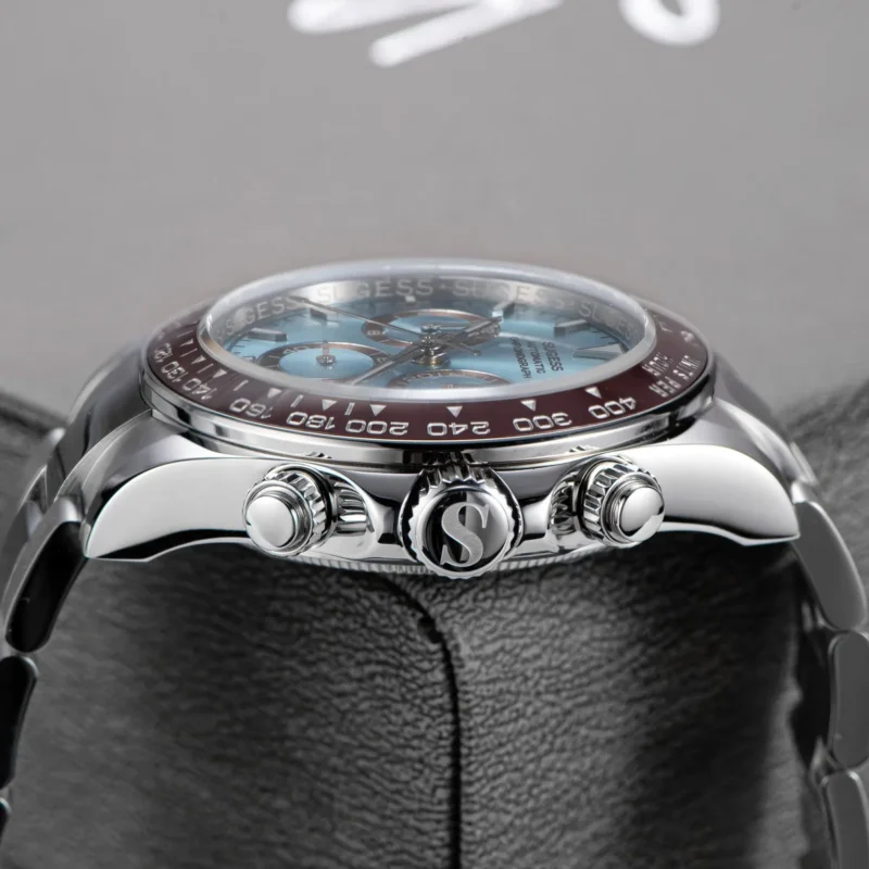 Professional Panda Dial Chronograph Automatic Watch with Ceramic Bezel and Stainless Steel Bracelet - Image 5