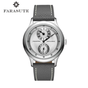 Luxury Regulateur Manual Wind Mechanical Watch with Sapphire Crystal and Leather Strap
