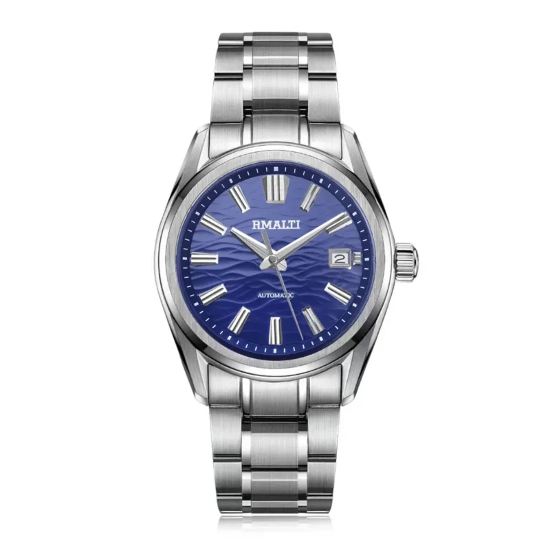 White Birch Automatic Watch with Sapphire Crystal and Stainless Steel Bracelet - Image 11