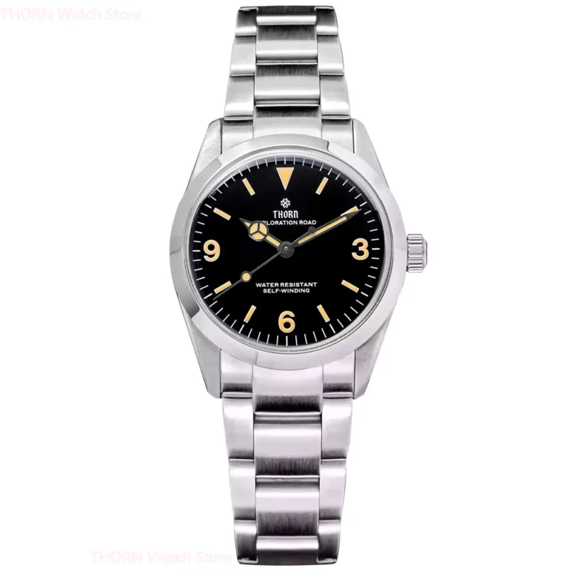 Vintage Tribute Automatic 34mm Watch with Domed Sapphire Crystal and Stainless Steel Bracelet - Image 7