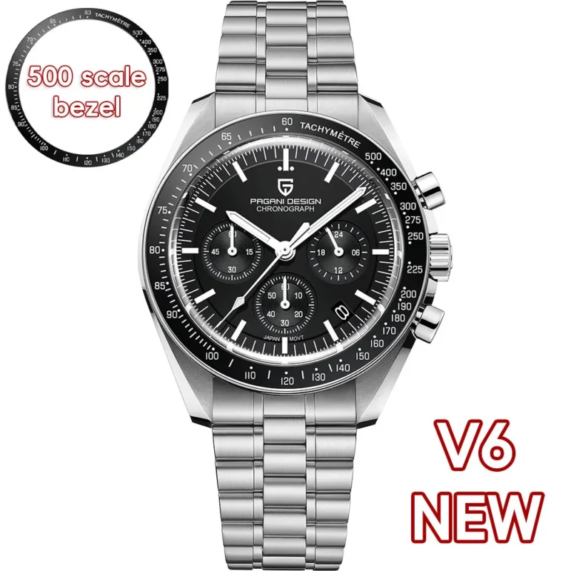 Luxury Chronograph Quartz Watch with Sapphire Crystal and Stainless Steel Bracelet - Image 20