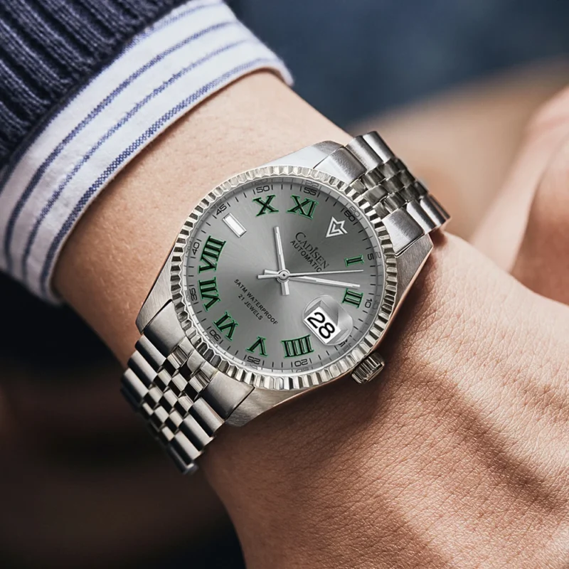 Classic Business Automatic Watch with Sapphire Crystal and Stainless Steel Bracelet - Image 5