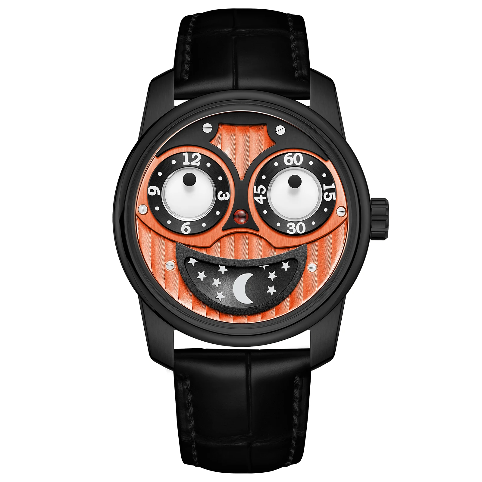 Luxury skeleton watch with fully visible movement showcasing intricate mechanical architecture