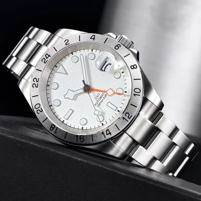 Explorer GMT Automatic Field Watch with Orange 24-Hour Hand and Sapphire Crystal - Image 17