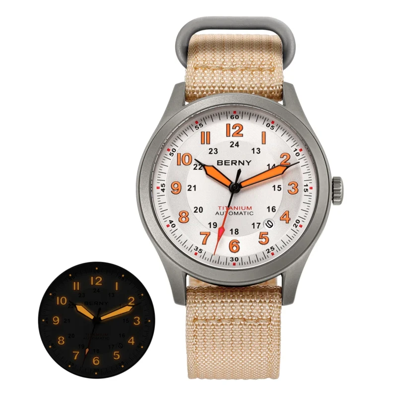 Professional Pilot Automatic Titanium Watch with Sapphire Crystal and Super Luminous Dial - Image 10