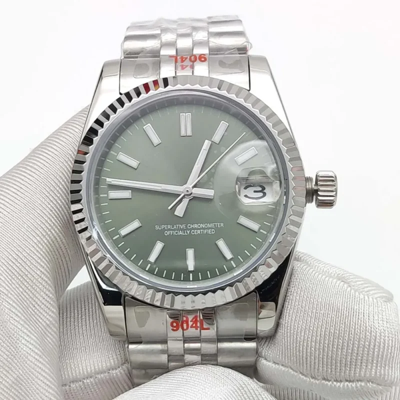 Classic Men's Automatic 36mm Watch with Luminous Dial and Stainless Steel Bracelet - Image 5