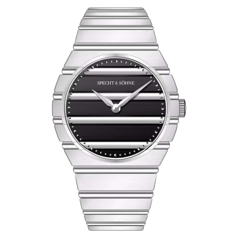 Ultra-Thin Gold Quartz Watch with Sapphire Crystal and Stainless Steel Bracelet - Image 8