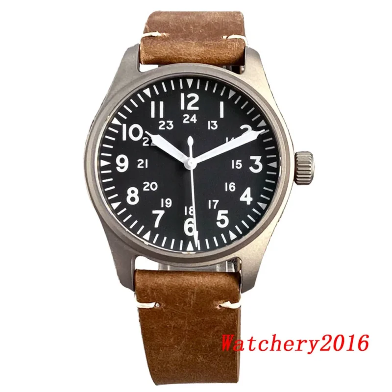 Professional Titanium Automatic Dive Watch with Sapphire Crystal and Leather Strap - Image 25
