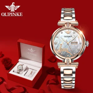 Luxury Women's Automatic Watch with Sapphire Crystal and Ceramic Bracelet