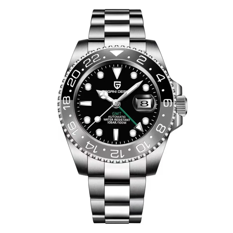 Professional GMT Automatic Watch with Ceramic Bezel and Sapphire Crystal on Stainless Steel Bracelet - Image 14