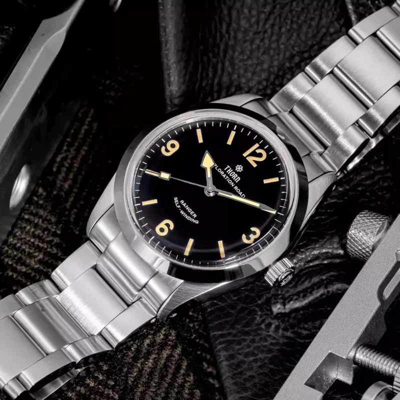 Vintage Tribute Automatic 34mm Watch with Domed Sapphire Crystal and Stainless Steel Bracelet - Image 3