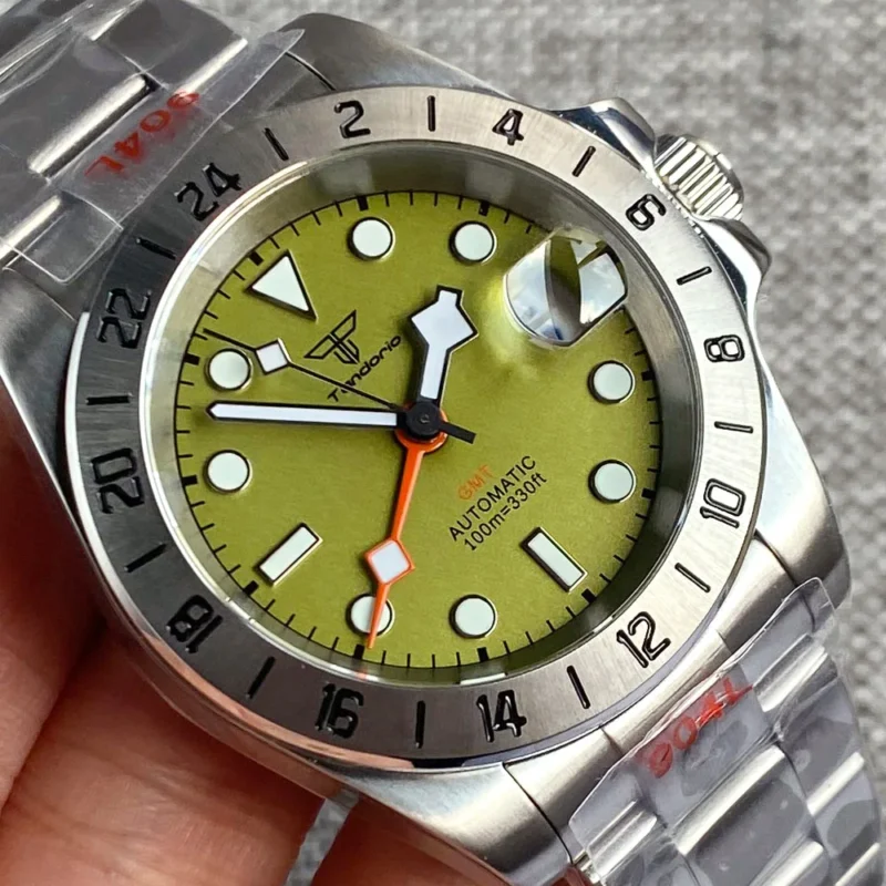 Explorer GMT Automatic Field Watch with Orange 24-Hour Hand and Sapphire Crystal - Image 6