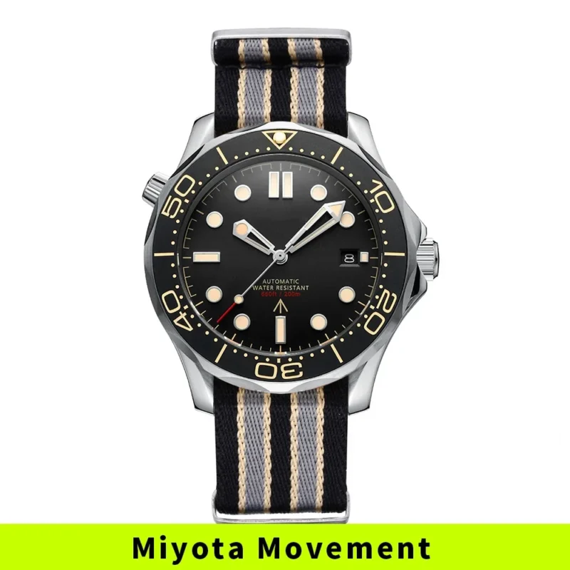 Professional Automatic Dive Watch with Sapphire Crystal and Mesh Bracelet 200M Water Resistant - Image 12