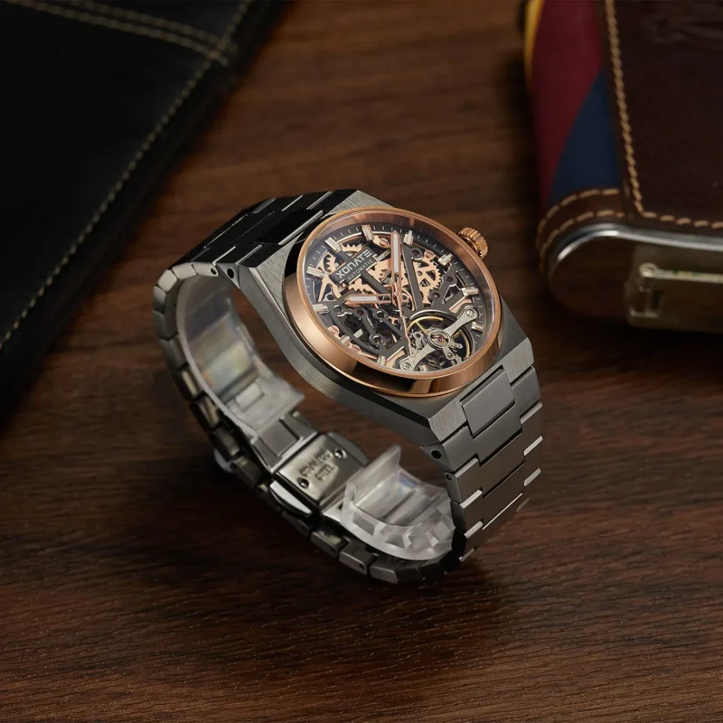 Luxury Skeleton Automatic Watch with Sapphire Crystal and Stainless Steel Bracelet - Image 4