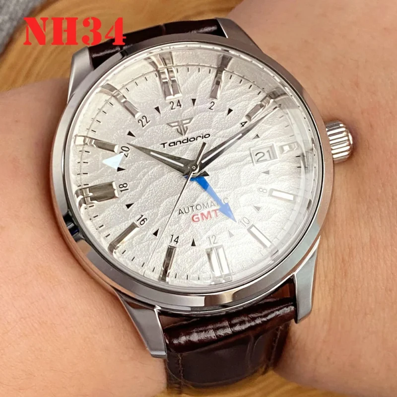 Professional GMT Automatic Watch with Dome Sapphire Crystal and Stainless Steel Bracelet - Image 3