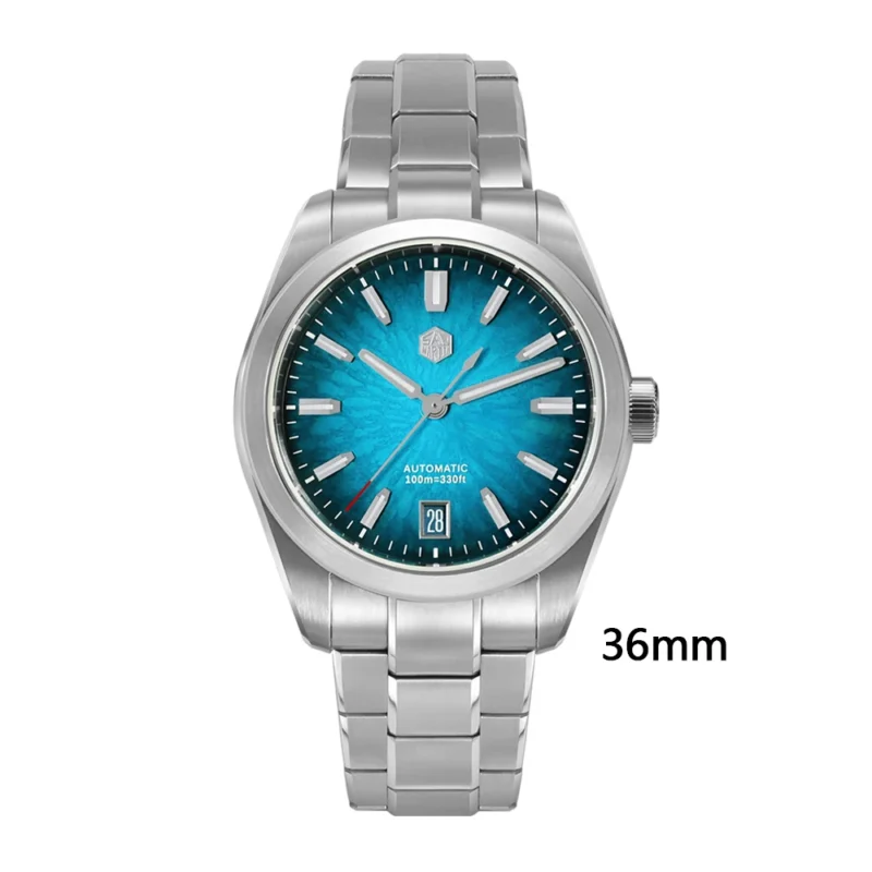 JianZhan Gada Automatic Dress Watch with Gradient Enamel Dial and Stainless Steel Bracelet - Image 12