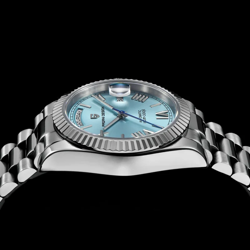 Classic Automatic Luxury Watch with Sapphire Crystal and Stainless Steel Bracelet - Image 4