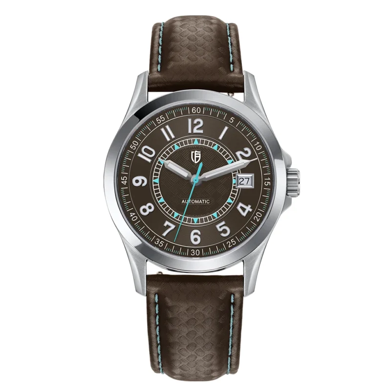 Classic Automatic Dress Watch with Sapphire Crystal and Leather Strap - Image 7
