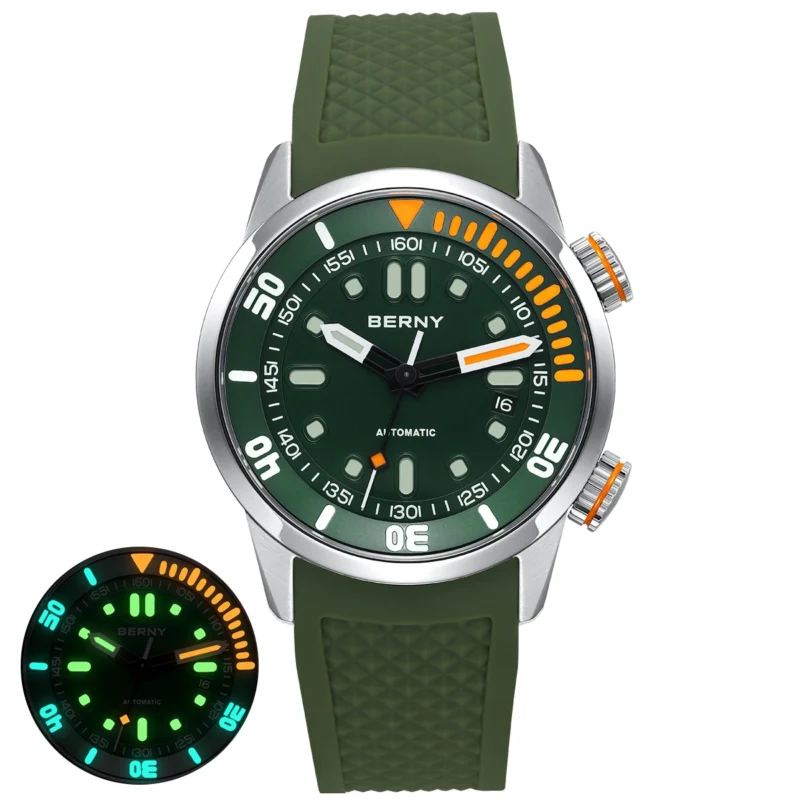 Professional Diver Automatic Watch with Sapphire Crystal and Super Luminous Dial 20Bar Water Resistant - Image 11