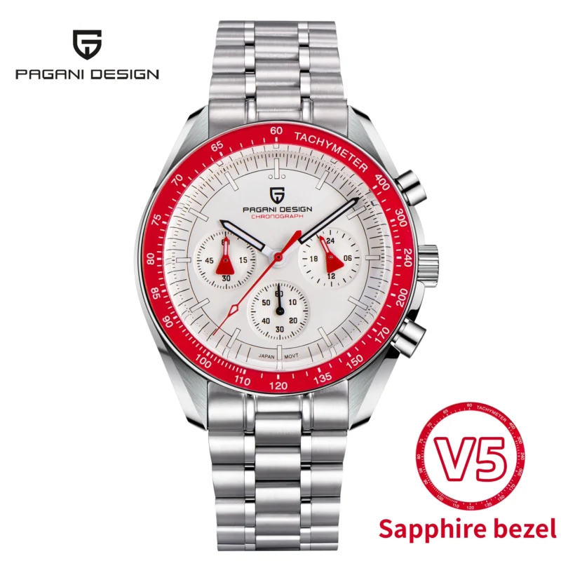 Luxury Chronograph Quartz Watch with Sapphire Crystal and Stainless Steel Bracelet - Image 18