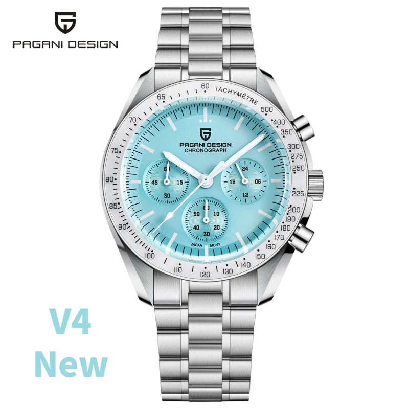 Luxury Chronograph Quartz Watch with Sapphire Crystal and Stainless Steel Bracelet - Image 7