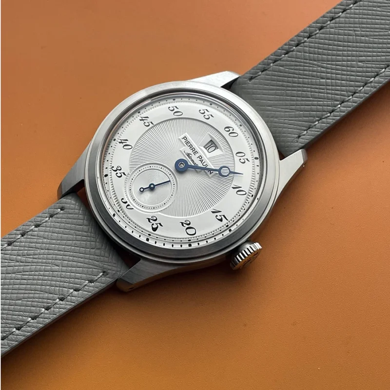 Vintage Jumping Hour Automatic Watch with Salmon Dial and Bonklip Bracelet - Image 10
