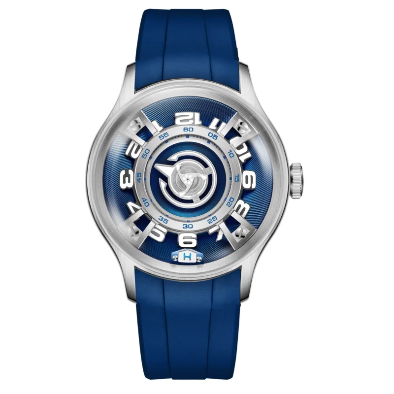 Luxury Automatic Dive Watch with Super Luminous Blue Nightlight and White Rubber Strap - Image 9