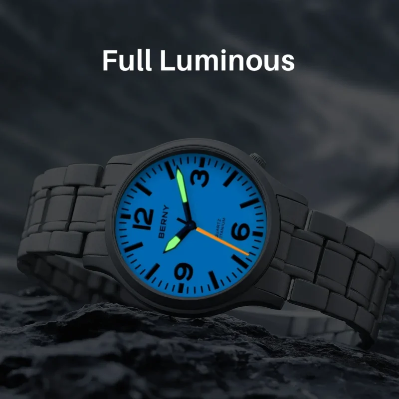 Titanium Field Sport Quartz Watch with Super Luminous Dial and Sapphire Crystal - Image 4