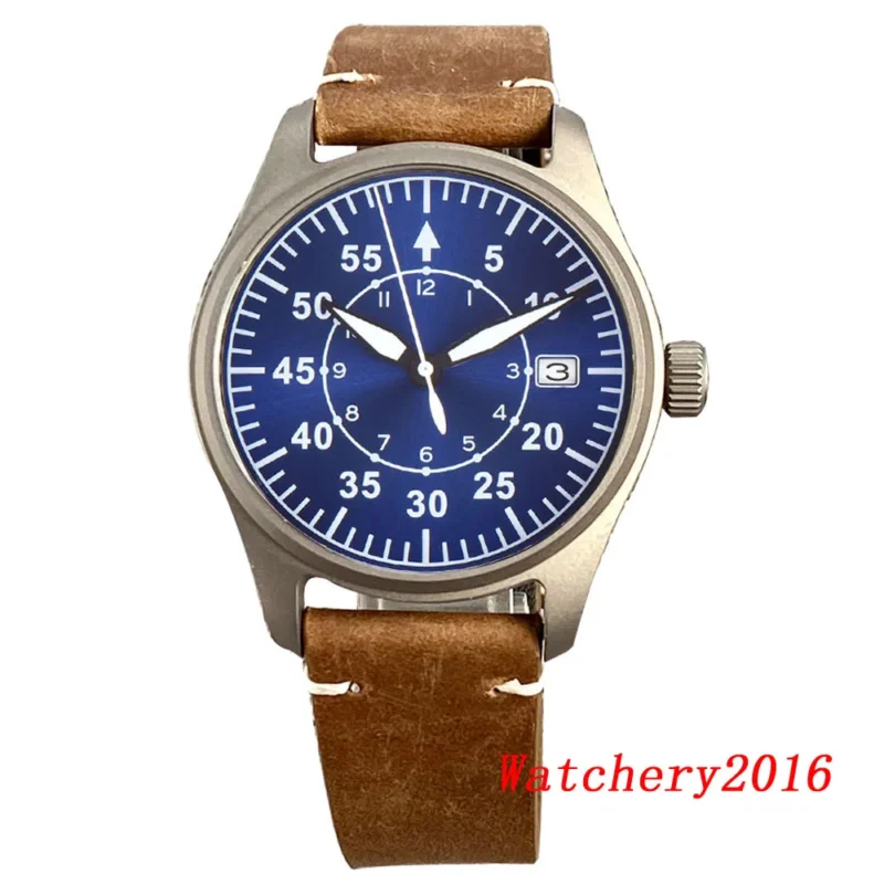 Professional Titanium Automatic Dive Watch with Sapphire Crystal and Leather Strap - Image 27