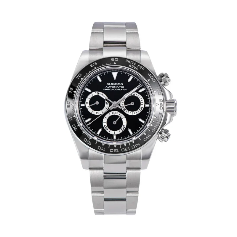 Professional Chronograph Automatic Dive Watch with Ceramic Bezel and Stainless Steel Bracelet - Image 8