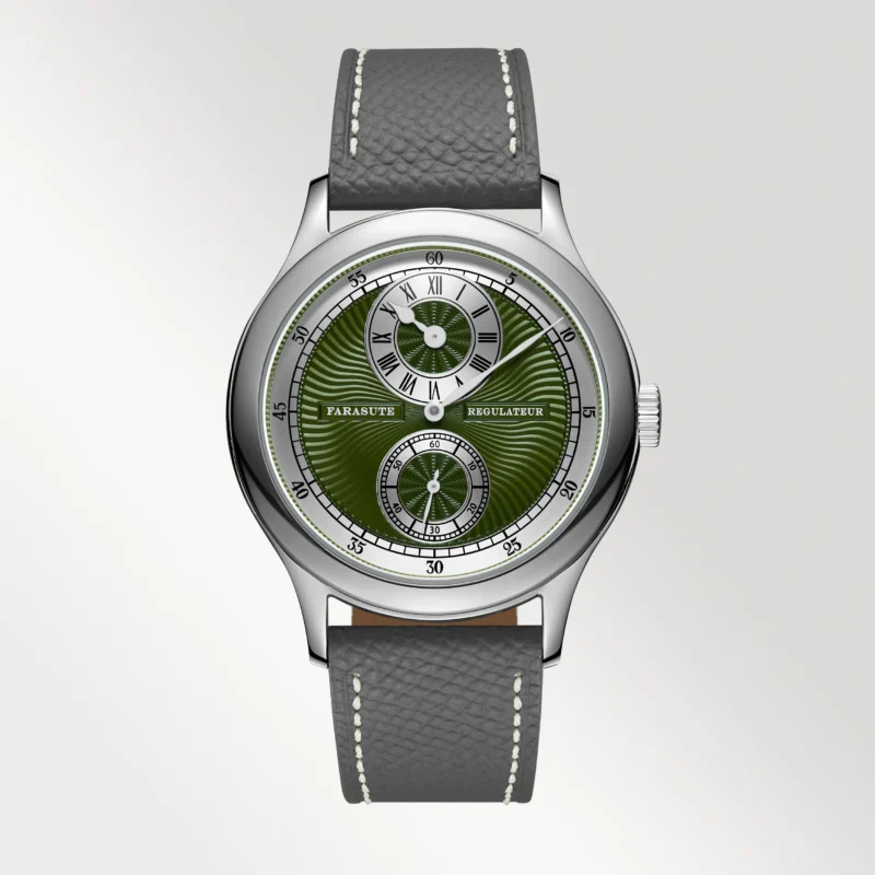 Luxury Regulateur Manual Wind Mechanical Watch with Sapphire Crystal and Leather Strap - Image 9
