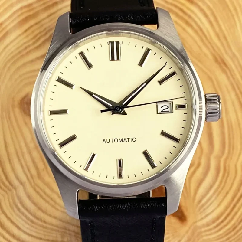Professional Automatic Dive Watch with Sapphire Crystal and Leather Strap - Image 8