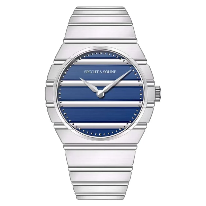 Ultra-Thin Gold Quartz Watch with Sapphire Crystal and Stainless Steel Bracelet - Image 9