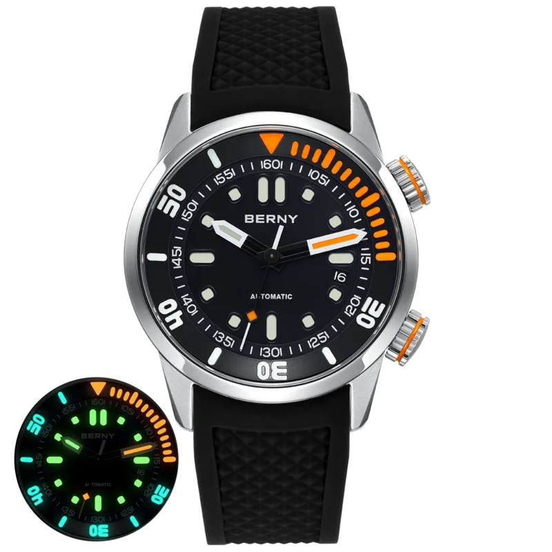 Professional Diver Automatic Watch with Sapphire Crystal and Super Luminous Dial 20Bar Water Resistant - Image 7