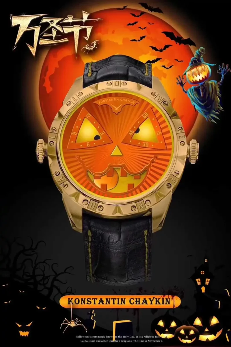 Joker Automatic Mechanical Watch with Moon Phase Display and Genuine Leather Strap - Image 9