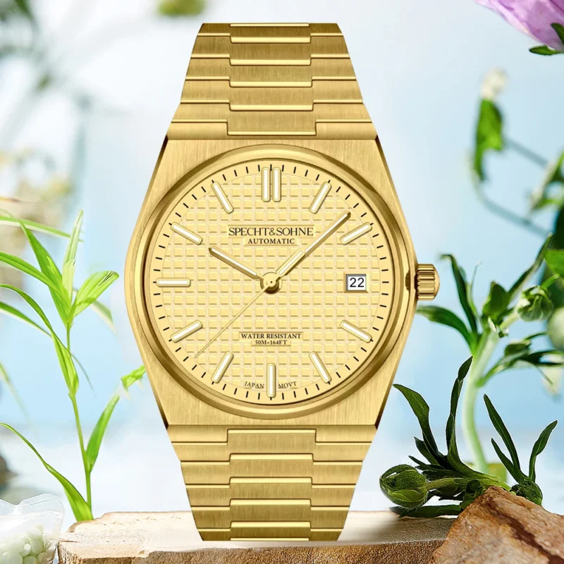 Classic Wine Red Automatic Watch with NH35 Movement Sapphire Crystal Stainless Steel Bracelet - Image 3
