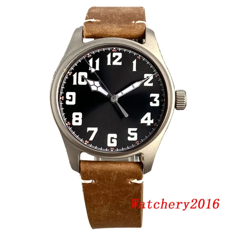 Professional Titanium Automatic Dive Watch with Sapphire Crystal and Leather Strap - Image 12
