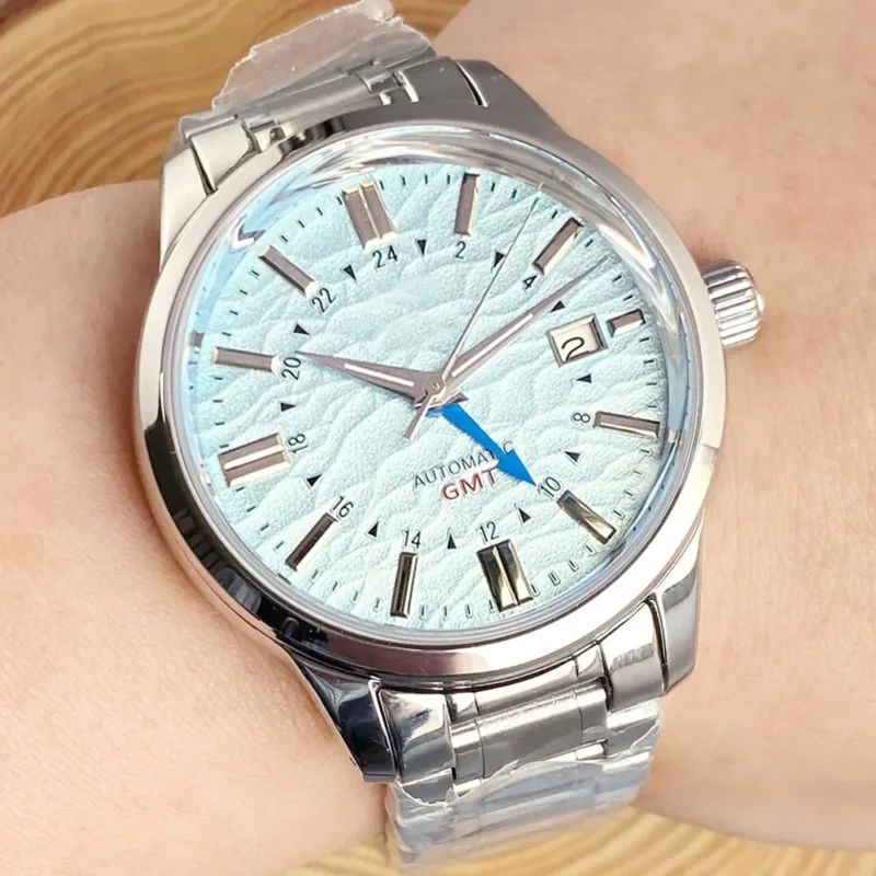 Professional GMT Automatic Watch with Dome Sapphire Crystal and Stainless Steel Bracelet - Image 20