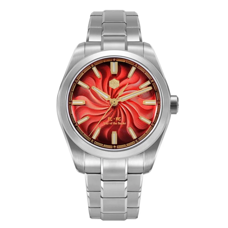 Luxury Guilloche Dial Automatic Watch with Japanese Movement and Exhibition Caseback 39mm - Image 9