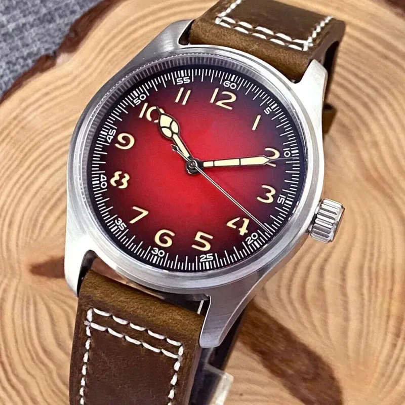 Bronze Dive Automatic Watch 39mm 200M Water Resistant Sapphire Crystal Leather Strap - Image 11