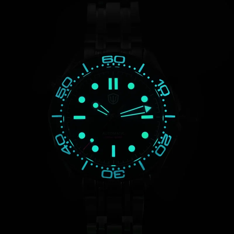 Professional 200M Automatic Dive Watch with Sapphire Crystal and Stainless Steel Bracelet - Image 4