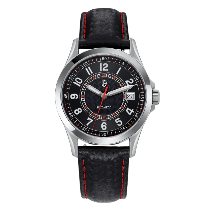Classic Automatic Dress Watch with Sapphire Crystal and Leather Strap - Image 9