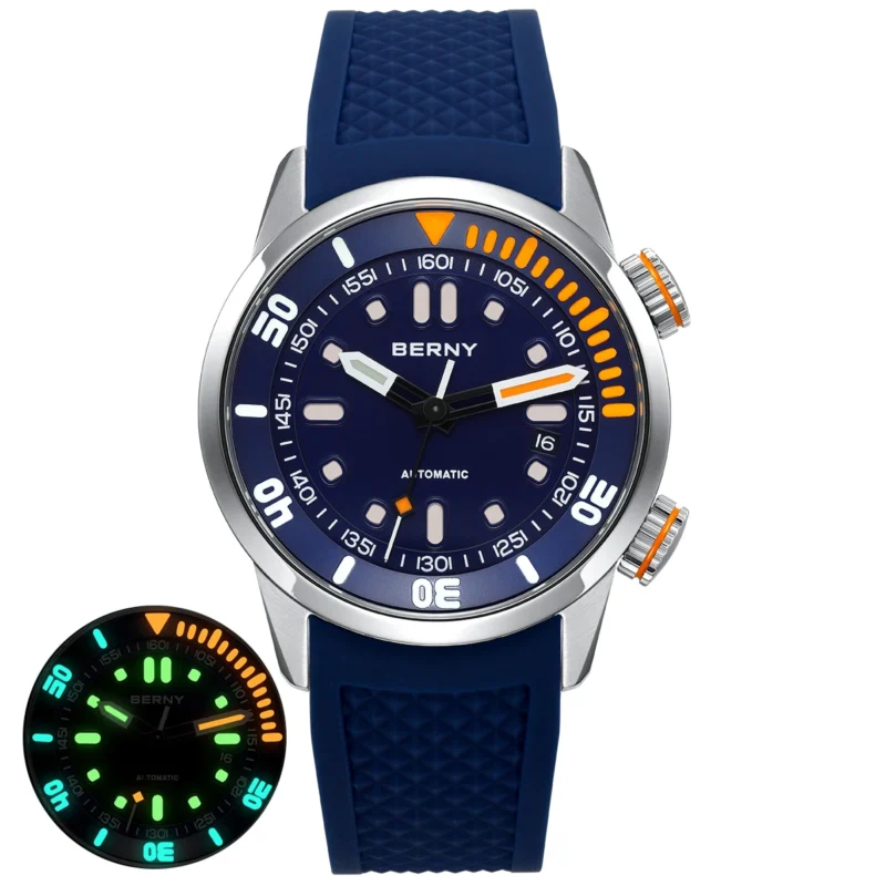 Professional Diver Automatic Watch with Sapphire Crystal and Super Luminous Dial 20Bar Water Resistant - Image 8